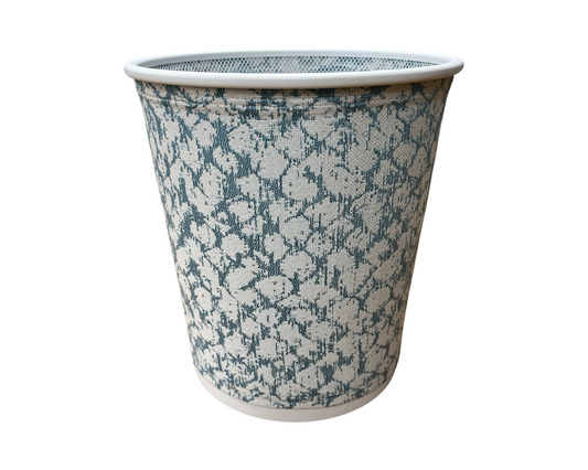 Light Blue and White Decorative Waste Basket