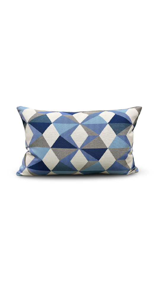 Dialogue Cobalt 12x18" Knife Edge Decorative Lumbar Pillow