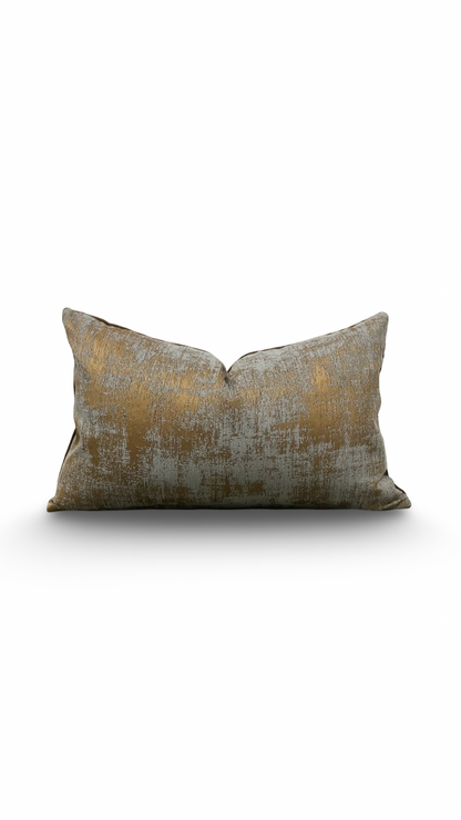 Brown and Gray Pain Strokes 12x18" Knife Edge Decorative Lumbar Pillow