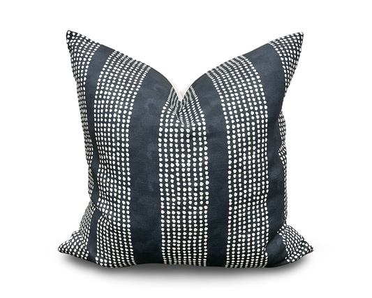 Dotted Stripe - Navy 20x20" Decorative Pillow