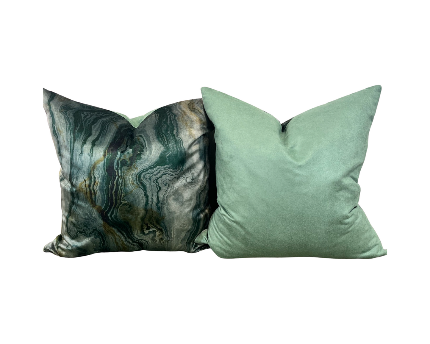 Green Velvet Abstract 22x22" Knife Edge Decorative Pillow