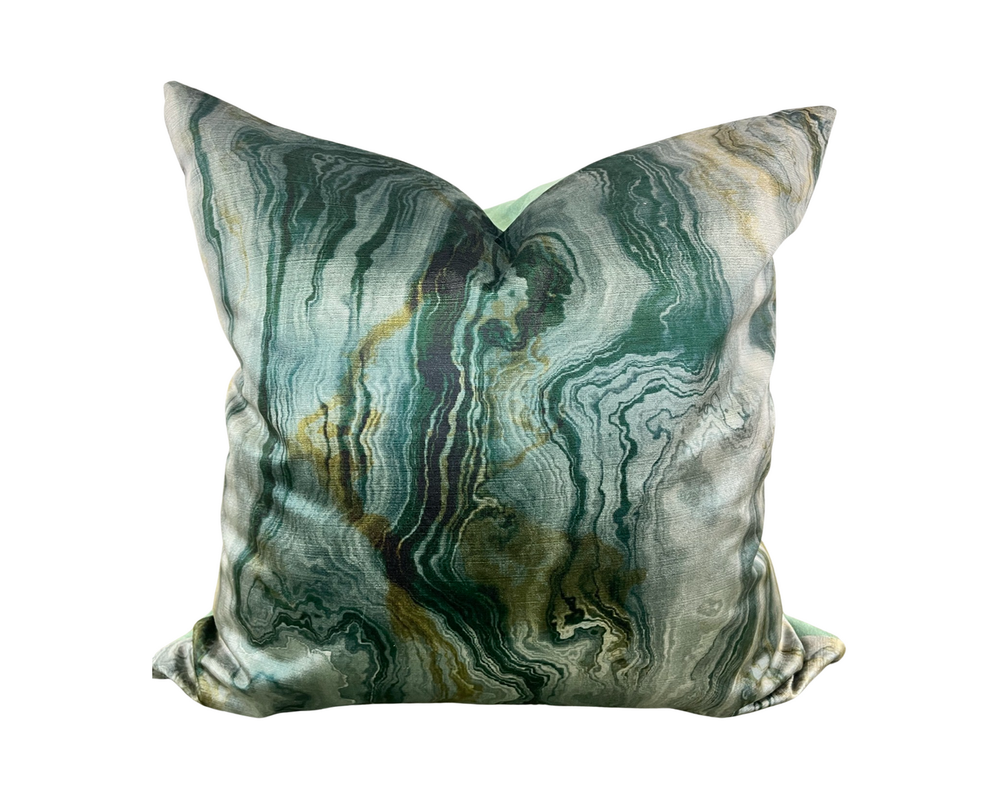 Green Velvet Abstract 22x22" Knife Edge Decorative Pillow