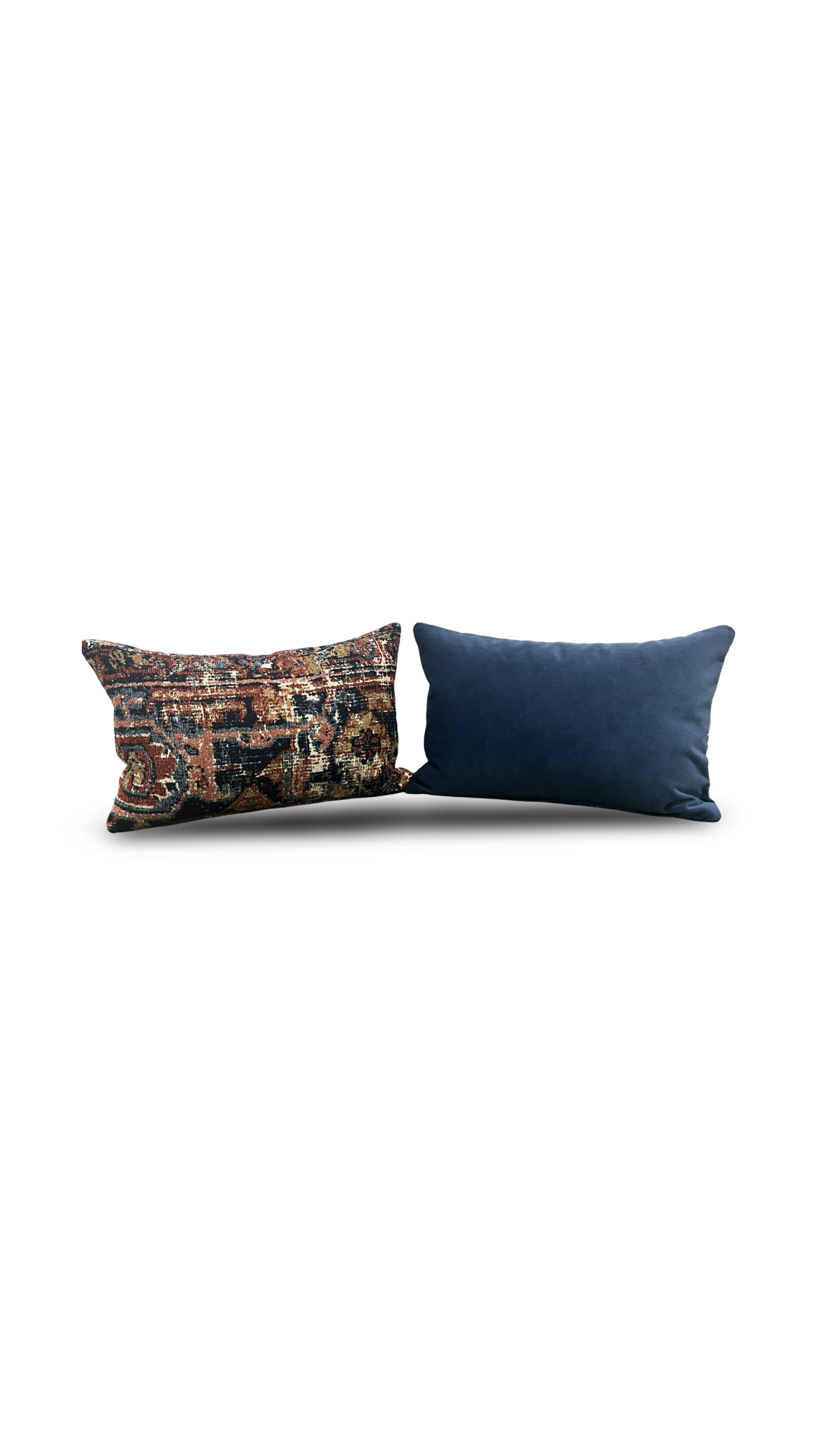 Oriental Inspired Shag 12x18" Knife Edge Decorative Lumbar Pillow