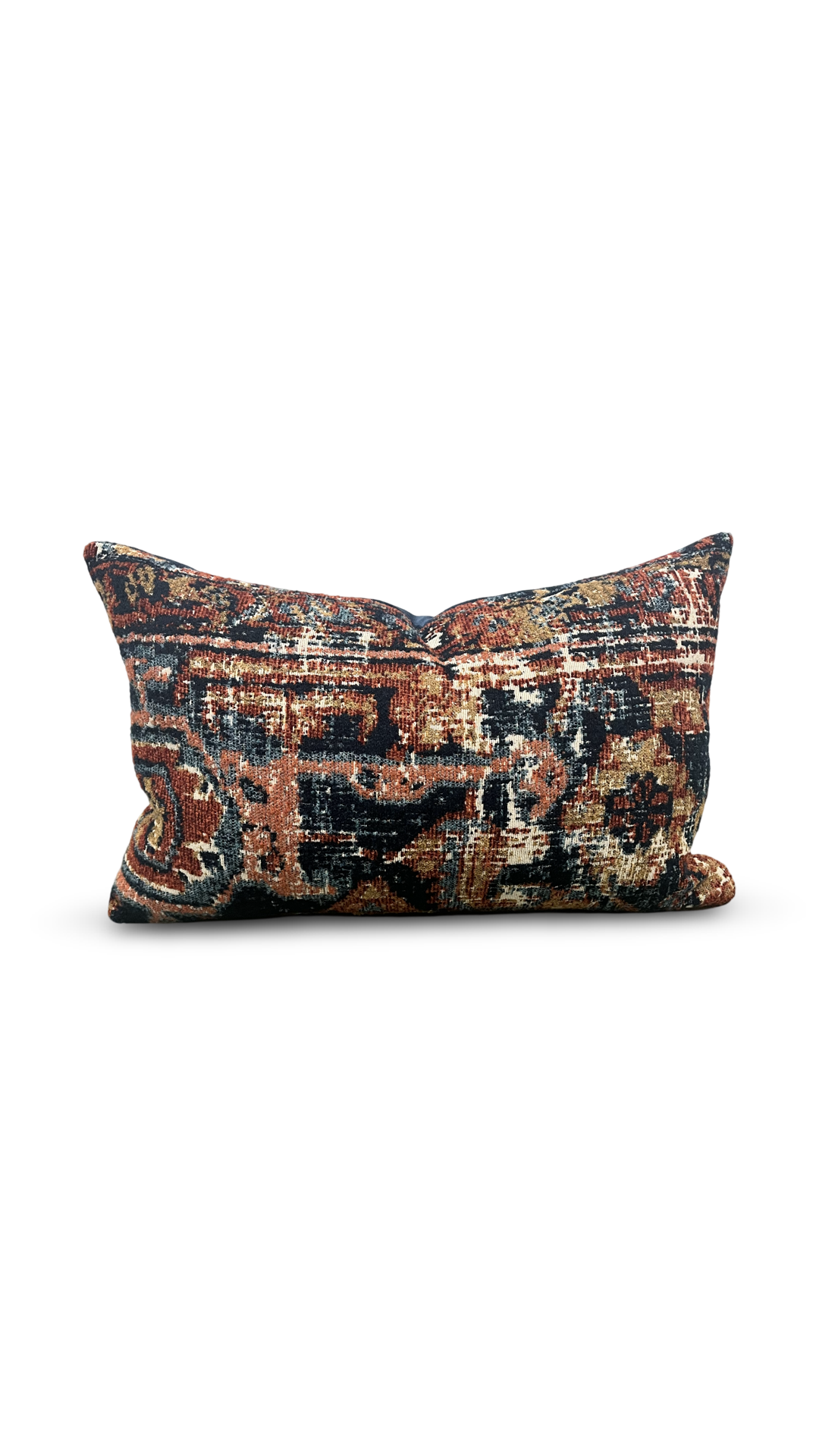 Oriental Inspired Shag 12x18" Knife Edge Decorative Lumbar Pillow