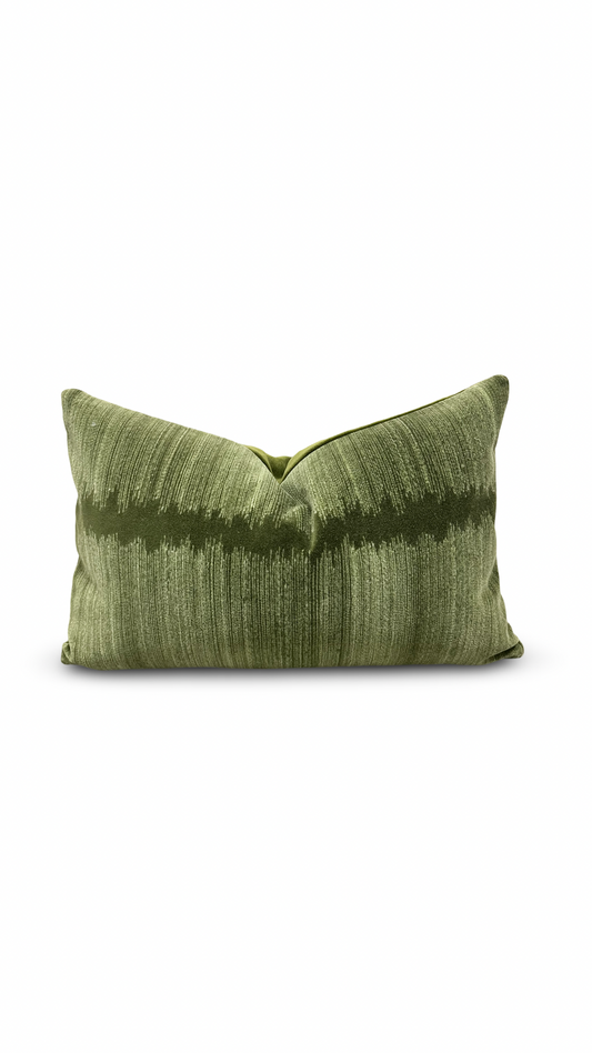 Amberly Olive 12x18" Knife Edge Decorative Lumbar Pillow