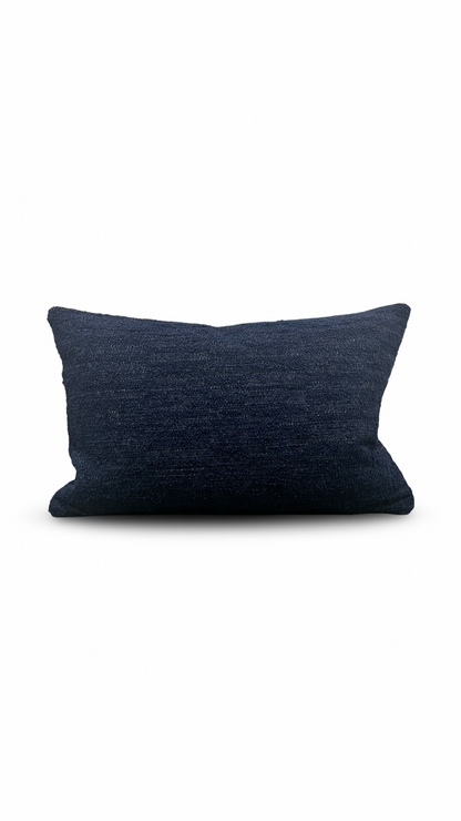 Toyine Sellers Navy Handmade 12x18" Knife Edge Decorative Lumbar Pillow