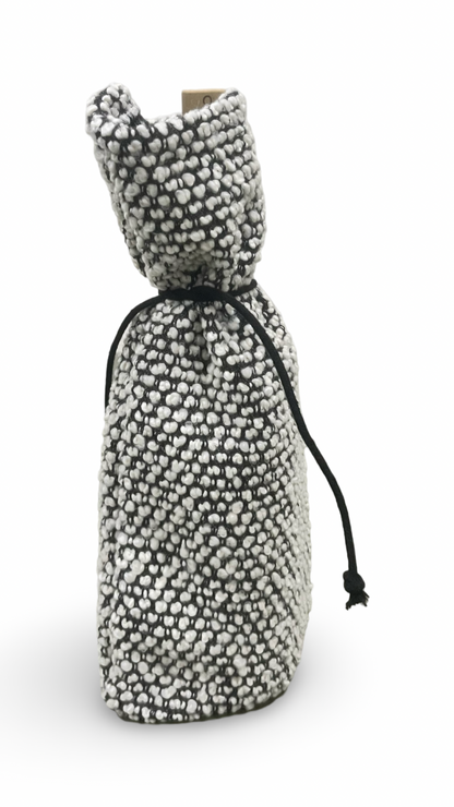 Grey and Cream Nubby textured Wine Bottle Bag