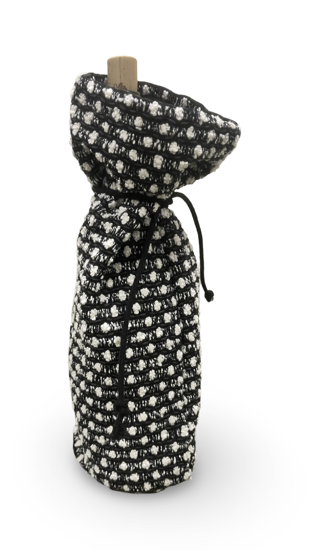 Charcoal with Raised Knots Wine Bottle Bag